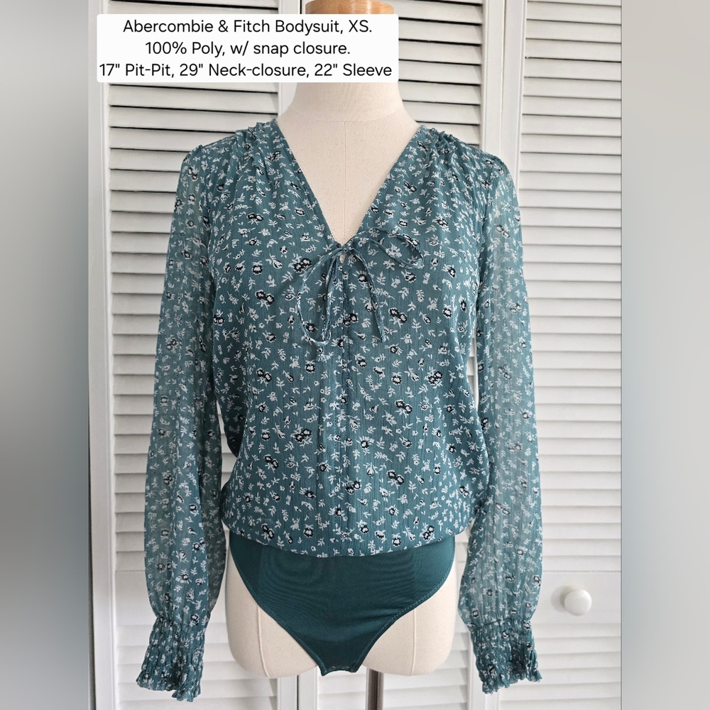 Abercrombie & Fitch Teal Floral Bodysuit
